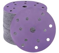 STEBRUAM Disques Abrasifs 150mm Grain 600 Papier Poncer 50 Pièces 15 Trous Disques de Ponçage pour Ponceuse Excentrique（Violet)