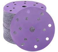 STEBRUAM Disques Abrasifs 150mm Grain 800 Papier Poncer 50 Pièces 15 Trous Disques de Ponçage pour Ponceuse Excentrique（Violet)