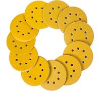 STEBRUAM Disques de Ponçage Papier Abrasifs 125mm, 110 Disques Abrasifs de Ponçage Ponceuse tampons ponçage ronds 8 trous Grain 60/80/100/120/150/180/240/320/400/600/800 pour Poncer Polir Dérouiller
