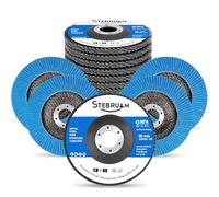 STEBRUAM Lot de 12 disques à lamelles de 115 mm, 12 Pack pour meuleuse d'angle Disque de ponçage 120 Grit en zircone pour le polissage des joints de soudure en oxyde d'aluminium