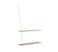 Woud Étagère murale Stedge 80 cm Chêne pigmenté blanc