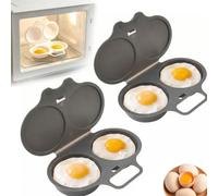 Stedwell Microwave Egg Poacher with Lid & Handle,Stedwell Microwave Egg Poacher,Pocheuse à Oeufs Micro Onde,2-Cavity Nonstick Egg Cooker,Quick-Heat Microwave Egg Cooker for Kitchen Cooking Tool，2PC