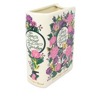 Steel Mill & Co Grand Vase décoratif Original en Forme de Livre, vases en céramique pour décoration d'intérieur, décoration d'étagère Mignonne, Vase Unique pour Les Amateurs de Livres (Le Jardin