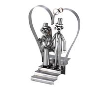 Steelman24 I Figurine en métal Couple De Mariés avec Coeur I Made in Germany I Idées Cadeaux I Sculpture d’Acier I Hommes de métal