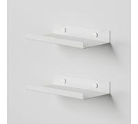 Steelnovo | Charonte, Paire d'étagères en métal peint, 2 étagères murales de rangement, 20 x 3 x 10 cm, couleur blanche, design minimal et moderne, étagère murale, fabriquée en Italie