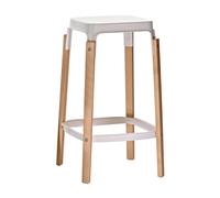 MAGIS tabouret STEELWOOD STOOL (Noir H 68 cm - Hêtre naturel / acier verni)
