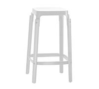 MAGIS tabouret STEELWOOD STOOL (Blanc H 68 cm - Hêtre et acier vernis)