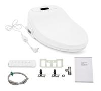 Steeviuzj Smart Bidet Abattant de WC électronique en forme de V 1000 W avec siège de bidet chauffant instantané à l'eau chaude et sèche-linge à air chaud, couvercle de toilette IPX4 avec affichage LED