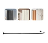 Steeviuzj Tringle à rideau de douche d'angle réglable en acier inoxydable 201, extensible 70-95 x 105-165 cm, charge maximale 8 kg, barre d'angle pour baignoire, douche et salle de bain (noir)
