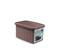 Stefanplast 2075891 Elegance Boîte de Rangement avec Porte Avant Gris Tourterelle Plastique 19 x 29 x 16 cm