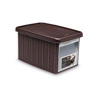 Stefanplast 2075892 Elegance Boîte de Rangement avec Porte Avant Moka Plastique 19 x 29 x 16 cm