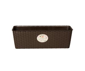 Stefanplast 2076012 Natural Jardinière avec Système d'Auto-Arrosage Moka 30 x 13 x 11 cm