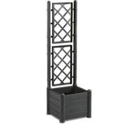 ITALIA Jardinière carrée avec grille - 30 l - plastique - anthracite