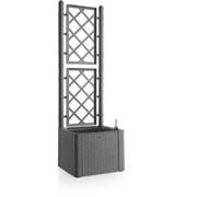Stefanplast - Bac A Fleur Deluxe - Carre Avec Treillis Stone Gris - 43x43xh142cm Gris