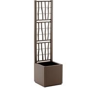 STEFANPLAST Bac à fleur/Jardinière ETHICA - Taupe - Carré avec treillis - 38 L - 36x36xh 140 cm