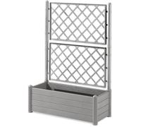 Stefanplast Floraison rectangulaire Italie avec épaulière 100 cm pierre grise fleurs balcon vase