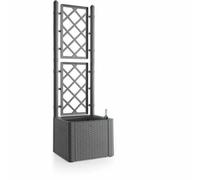 STEFANPLAST - Bac à fleurs Deluxe - carré avec mesh gris pierre - 43x43xh142cm
