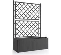 Stefanplast Jardinière auto-arrosante Natural Deluxe rectangulaire Treillis 100x43x142 cm Anthracite