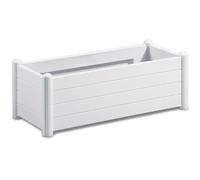 STEFANPLAST Bac à fleurs/jardinière rectangulaire - ITALIA - Finition effet bois - 100x43xH35cm - 80L - Blanc