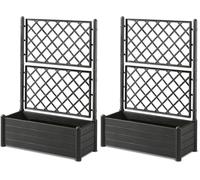 Stefanplast Bac Italie avec Espalier, Plastique, rectangulaire, 100 x 43 x H. 142 cm Anthracite (Lot de 2)