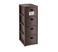 Stefanplast Elegance Commode Slim 4 tiroirs, polypropylène, couleur moka, 40 x 37 x 80 cm, 30 x 40 x 80 h
