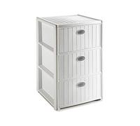 STEFANPLAST Elegance Slim 3 Drawer Space-Saving Drawer, Polypropylene, White, 40x37x60 h, 30x40x60h