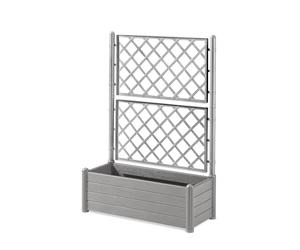 Stefanplast Floraison rectangulaire Italie avec épaulière 100 cm pierre grise fleurs balcon vase