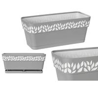 STEFANPLAST Jardinière Cloe Gris-Blanco avec réserve d'eau 30cm