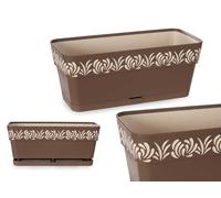 STEFANPLAST Jardinière Gaia Marron-Vainilla 30cm avec réserve d'eau