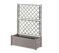 STEFANPLAST - Jardinière Italia - rectangulaire avec treillis gris pierre