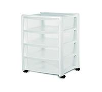 Stefanplast Libera 4 tiroirs Haute Meuble de Rangement, Blanc, 40 x 40 x 80 cm