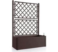 STEFANPLAST Natural Deluxe Bac à fleurs rectangulaire avec grille - 100 x 43 x H 142 cm - 90 + 6,5 L en réserve - Moka
