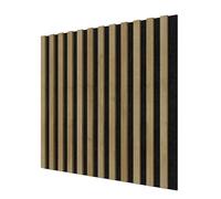 STEGU Panneau Acoustique Mural Tasseau Bois Carré 60x60cm Chêne | Isolation phonique, panneau décoratif intérieur, certifié FSC/PEFC, vendu à l'unité, effet 3D, pose adhésive