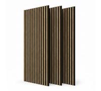STEGU Panneau Acoustique Mural Tasseau Bois Lot 3 120x60cm Chêne | Isolation phonique, décoration murale contemporaine, certifié FSC/PEFC, disponible en plusieurs lots, effet 3D