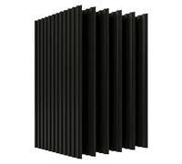 STEGU Panneau Acoustique Mural Tasseau Bois Lot 6 120x60cm Noir