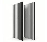 STEGU Panneau Tasseau Bois Mural Acoustique Décoratif Lot 2 120x60 Blanc | Lamelles sur feutre 8 mm, isolation phonique, décoration murale scandinave, MDF certifié FSC/PEFC