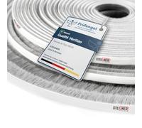 STEIGNER Joint brosse autocollant Gris 15 mm x 5 m - Joint pour portes d'entrée, portails et garages - Protection contre les insectes, coupe-vent, pare-poussière pour la maison
