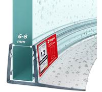 STEIGNER Joint porte de douche flexible UK02 180 cm (1 pc.) transparent - Joint vertical pour douche 1/4 de cercle ou arrondie avec porte 6-8 mm - Matériau flexible, Ajustement parfait, Design discret