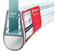 STEIGNER Joint porte de douche flexible UK06 40 cm (1 pc.) transparent - Joint vertical pour douche 1/4 de cercle ou arrondie avec porte 3,5-5 mm - Matériau flexible, Étanchéité, Installation facile