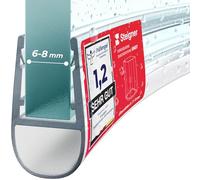 STEIGNER Joint porte de douche flexible UK07 30 cm (1 pc.) transparent - Joint vertical pour douche 1/4 de cercle ou arrondie avec porte 6-8 mm - Matériau flexible, Installation facile, Étanchéité