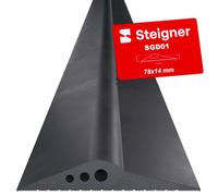 STEIGNER Seuil de garage 1,5m en EPDM noir 14mm x 78mm SGD01 - Joint porte garage isolant pour différents types de portes