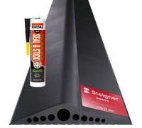 STEIGNER Seuil de garage 1m en EPDM noir 28mm x 155mm SGD03 - Kit isolant avec 1x colle montage et joint porte garage