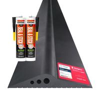 STEIGNER Seuil de garage 3,5m en EPDM noir 20mm x 112mm SGD02 - Kit isolant avec 2x colle montage et joint porte garage pour différents types de portes - Seuil tempête, anti-courant d’air