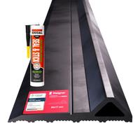 STEIGNER Seuil de garage 3m en EPDM noir 17mm x 80mm SGD04 - Kit d'isolation avec 1 colle de montage et joint pour portes de garage de type Hörmann - Seuil tempête, anti-courant d’air