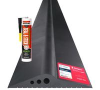 STEIGNER Seuil de garage 3m en EPDM noir 20mm x 112mm SGD02 - Kit isolant avec 1x colle montage et joint porte garage pour différents types de portes - Seuil tempête, anti-courant d’air
