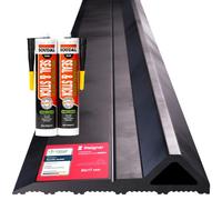 STEIGNER Seuil de garage 4m en EPDM noir 17mm x 80mm SGD04 - Kit d'isolation avec 2 colle de montage et joint pour portes de garage de type Hörmann - Seuil tempête, anti-courant d’air