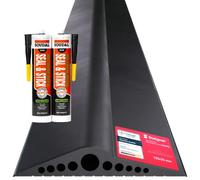 STEIGNER Seuil de garage 5,5m en EPDM noir 28mm x 155mm SGD03 - Kit isolant avec 2x colle montage et joint porte garage pour différents types de portes - Seuil tempête, anti-courant d’air