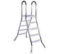 Steinbach 018025 Escabeau en Acier Inoxydable 4 + 4 marches pour Bassin de 120 cm et 135 cm Diamètre 43 mm