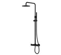 Steinberg 100 - Ensemble de douche avec thermostat, diamètre 20 cm, noir mat 100 2721 S