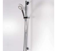 Steinberg 100 - Ensemble de pommeau de douche, barre et flexible, 3 jets, blanc / chrome 100 1621